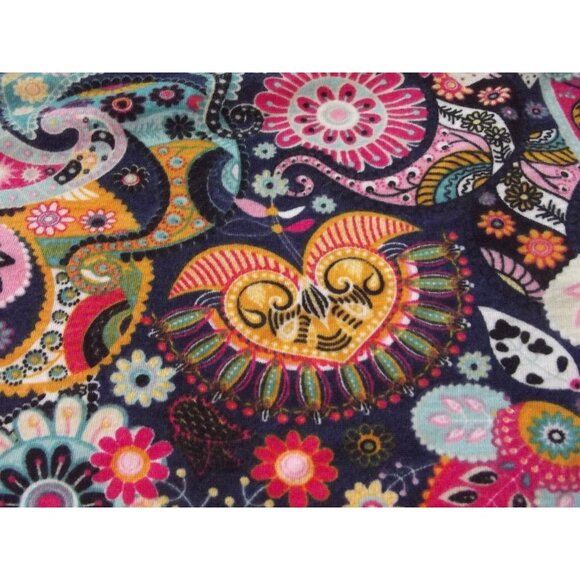 Jamby Tunic Top Womens Size Small Blue Pink Paisley Floral Print shirt Artzy - Picture 4 of 11